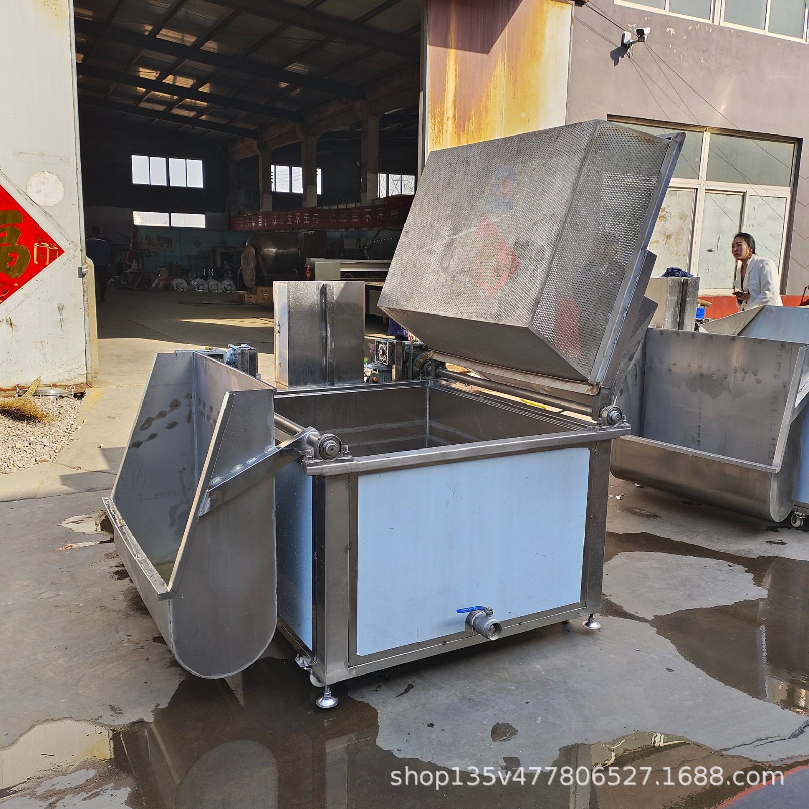 全自动油炸机商用大型自动翻斗油炸机炸鱼豆腐豆泡炸鸡爪设备图4