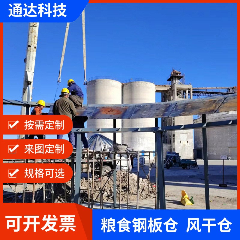 厂家定制各种吨位玉米小麦储存设备钢板仓防潮风干仓可支持批发