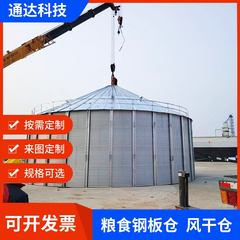 厂家定制各种吨位玉米小麦储存设备钢板仓防潮风干仓可支持批发图3