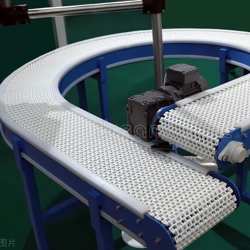 塑料网带输送机 爬坡传送带提升传送 环形柔性链板转弯传送图2