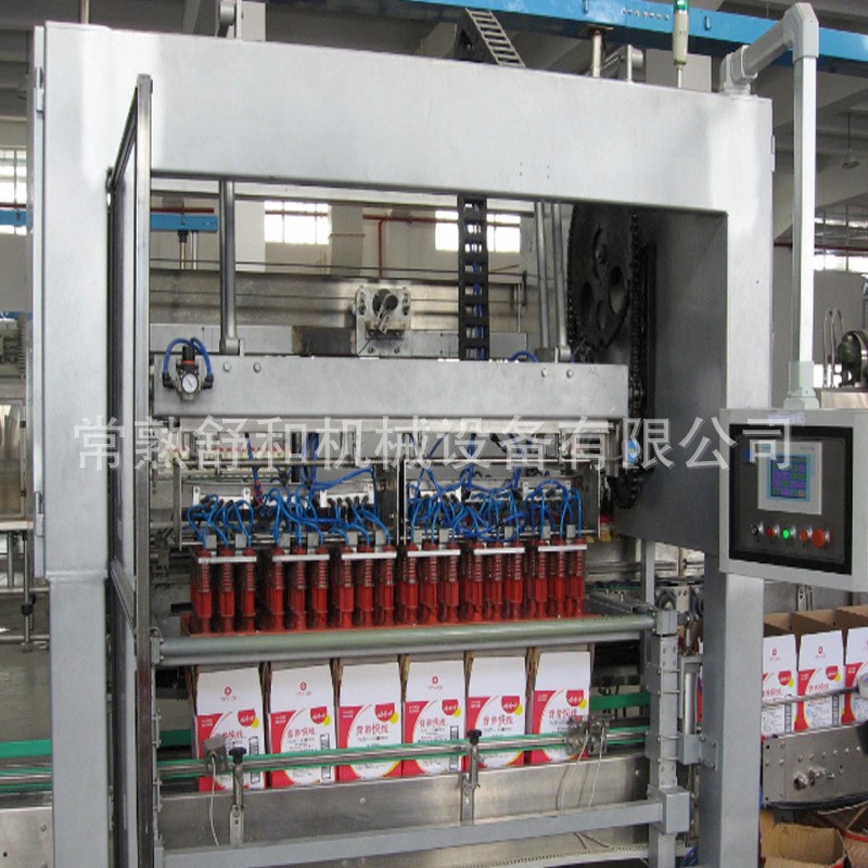 舒和厂家供应自动装箱机 伺服装箱机 屋顶包牛奶饮料等装箱机图2