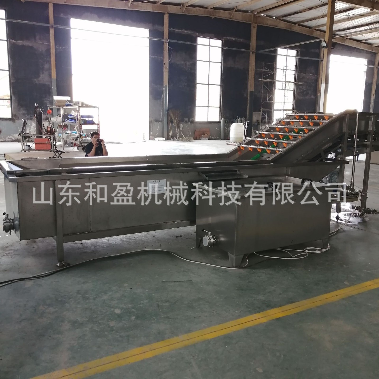 姜片气泡清洗机设备 连续式气泡清洗机 生姜高压喷淋清洗设备图2