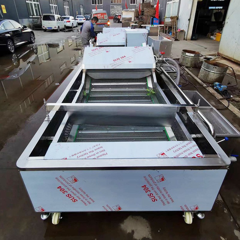 商用草莓苹果橙子香蕉菠萝清洗机蔬菜叶菜清洗流水线风干流水线图3