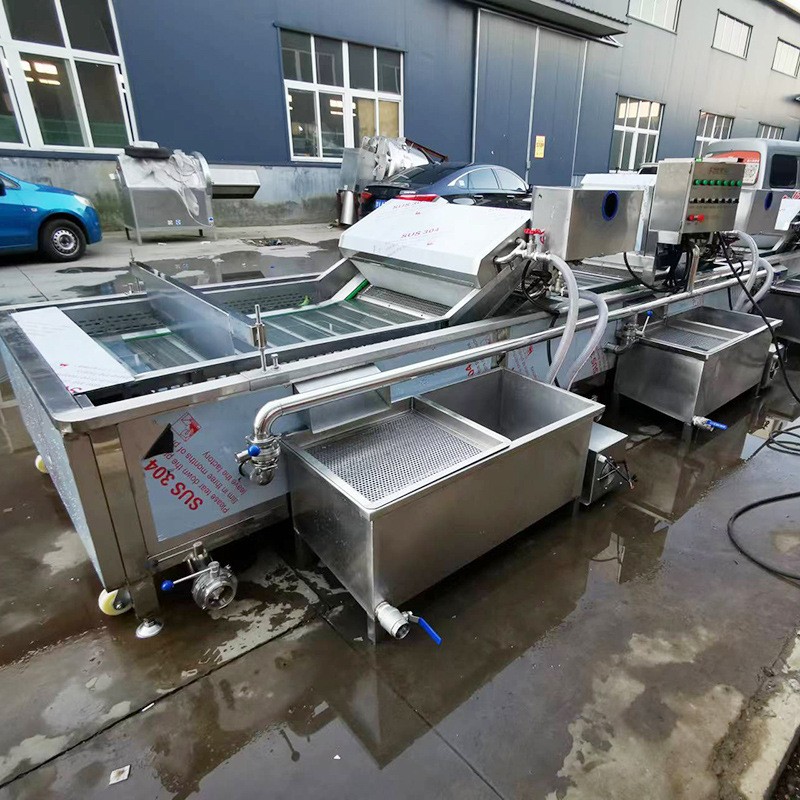 商用草莓苹果橙子香蕉菠萝清洗机蔬菜叶菜清洗流水线风干流水线图2