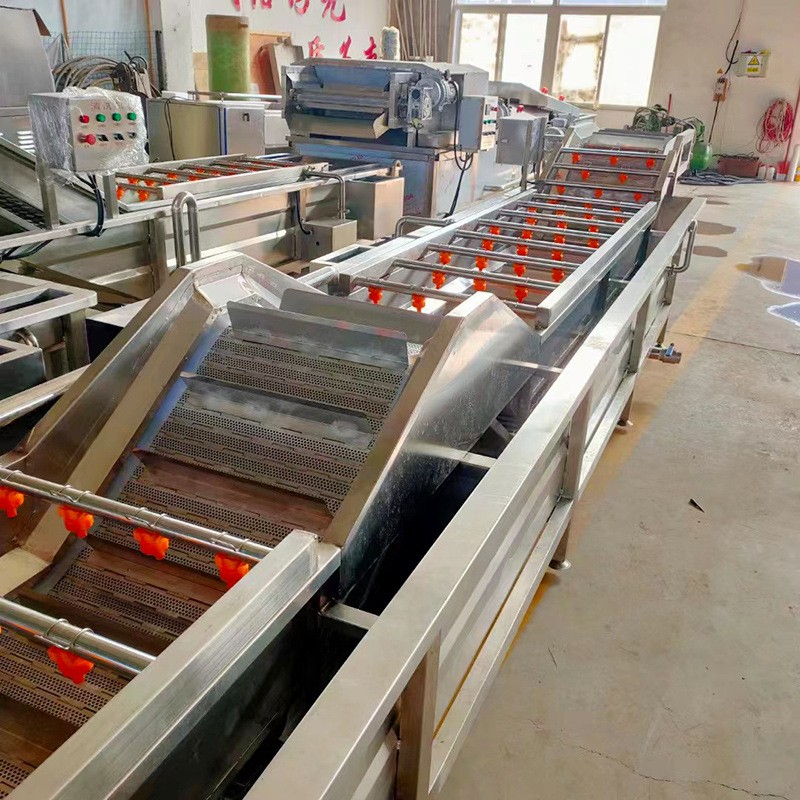 商用草莓苹果橙子香蕉菠萝清洗机蔬菜叶菜清洗流水线风干流水线图4