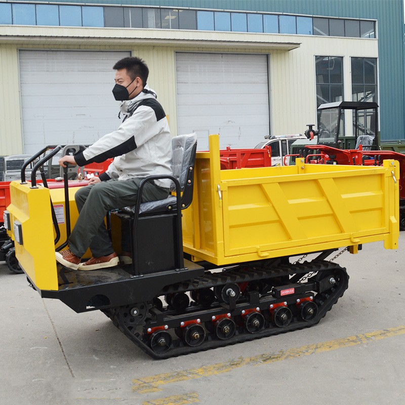 瀚山现货 全地形履带车农用爬山虎山地果园运输自卸翻斗 车 履带车图2