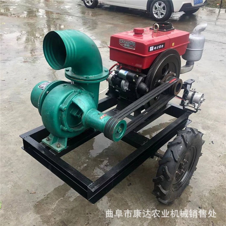 框架式抽水排水泵 移动式水泵 山地河道抽水灌溉泵 电启动柴油泵图3