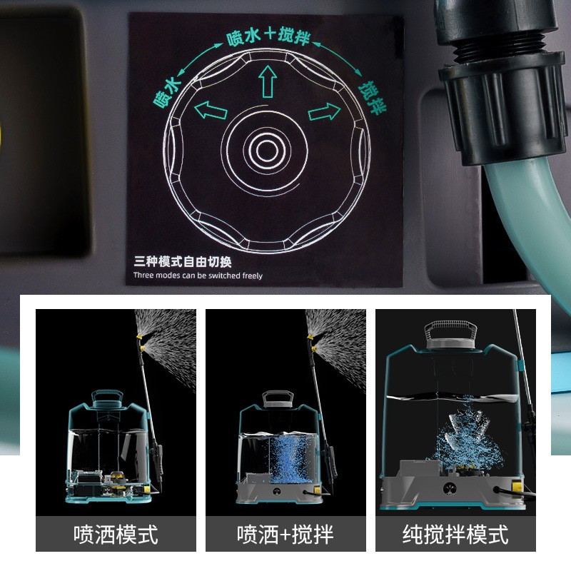 新款农用农药搅拌喷雾器背负式电动消毒防疫喷雾机双核动力喷雾器图4