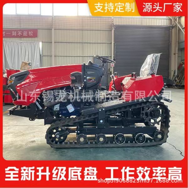 多功能履带旋耕机水旱两用乘坐式微耕机农用柴油拖拉机耕地机果园