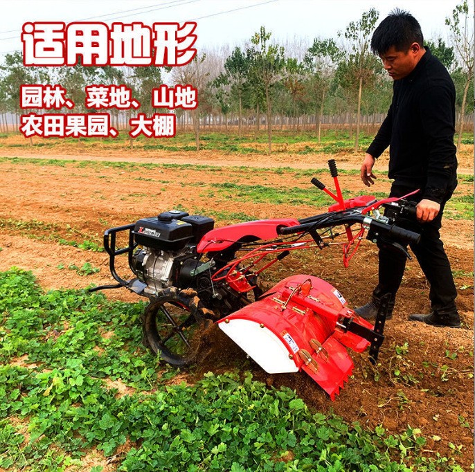 手扶式农用耕地打田机小型多功能四驱微耕机玉米地除草旋耕翻地机图3