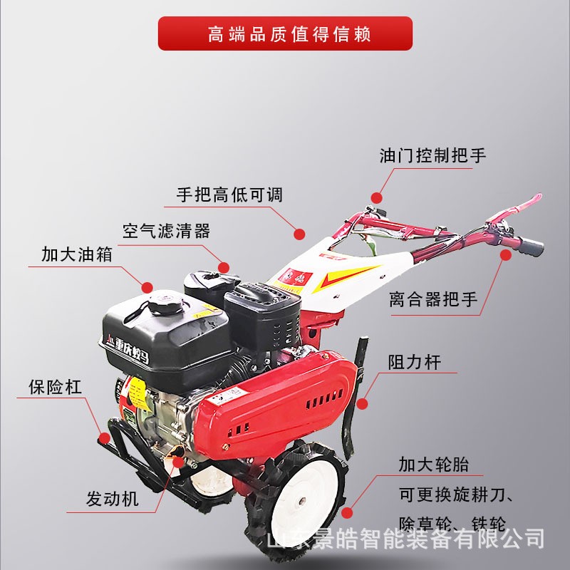 新款汽油微耕机田园管理旋耕开沟除草松土耕地播种离地起垄回填机图2