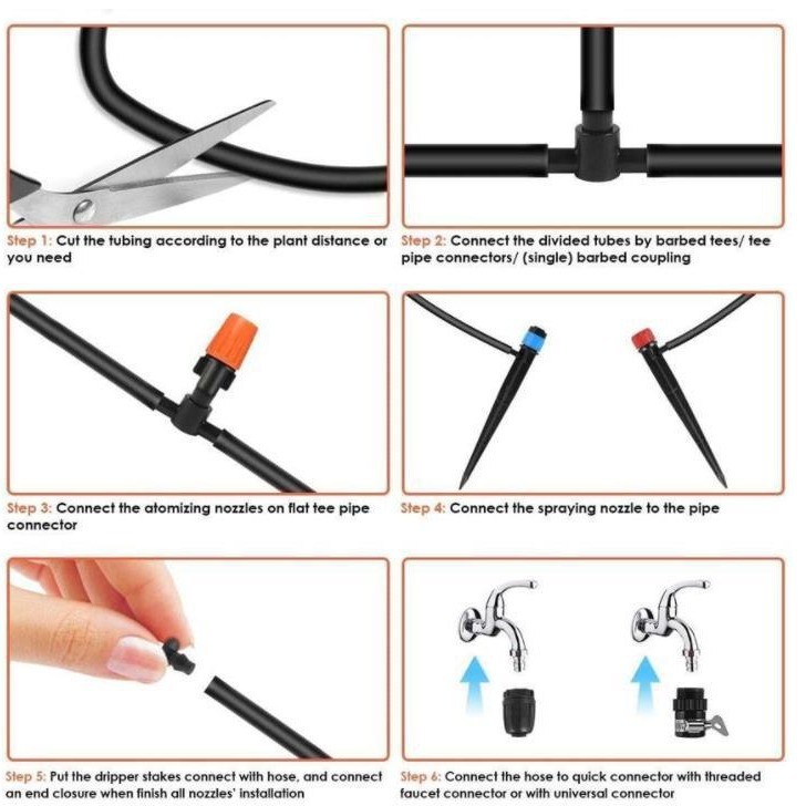 跨境热销园艺浇水灌溉系统滴灌套装园林灌溉雾化降温自动浇花器图3