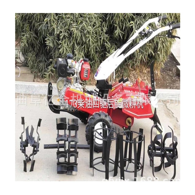 四驱大马力微耕机 开沟旋耕除草一体机 柴油动力松土机图4