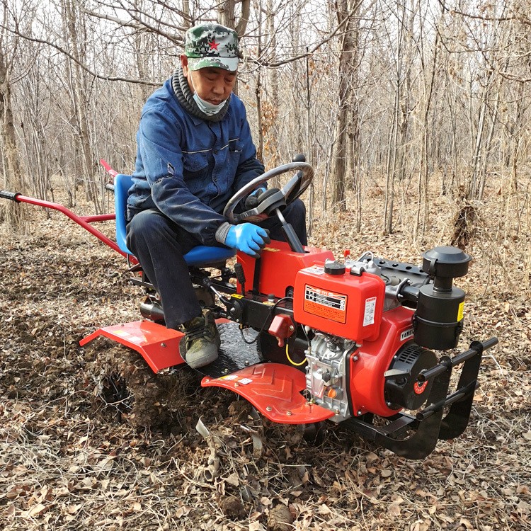 新款195四驱乘坐式微耕机家用小型耕犁地旋耕机柴油座驾式微耕机图2