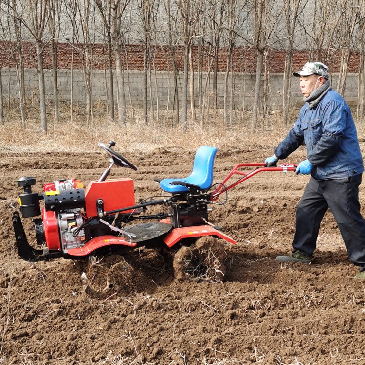 新款195四驱乘坐式微耕机家用小型耕犁地旋耕机柴油座驾式微耕机图3