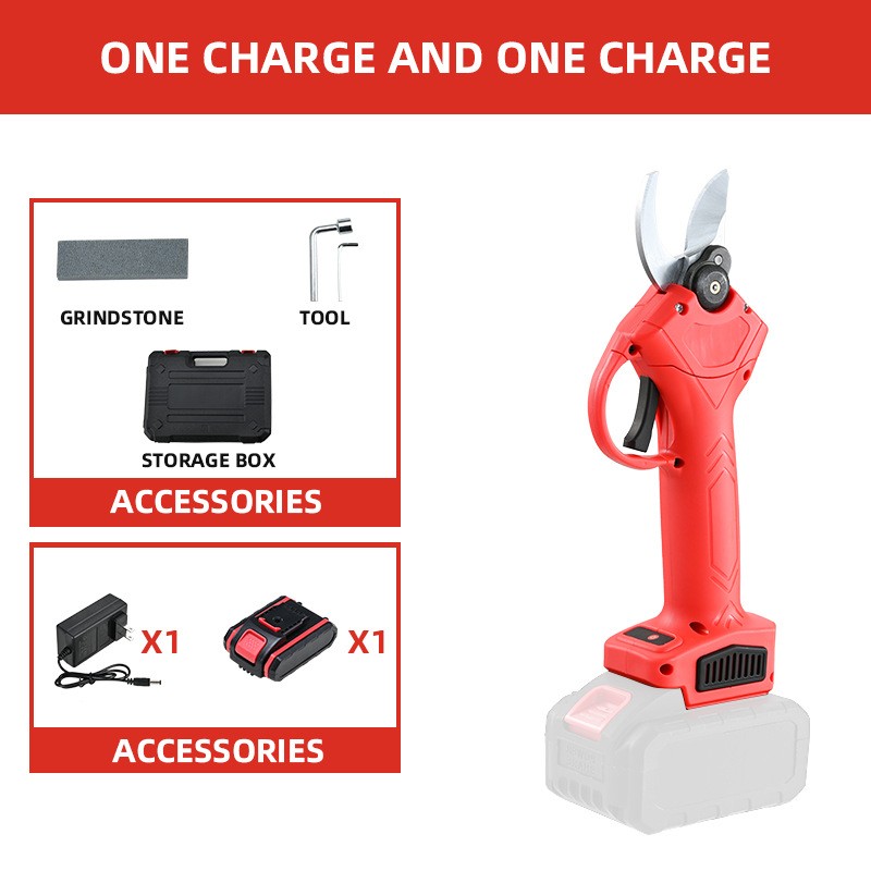 源头工厂贴牌代发锂电修枝剪园林园艺电剪充电式果树剪电动树枝剪图3