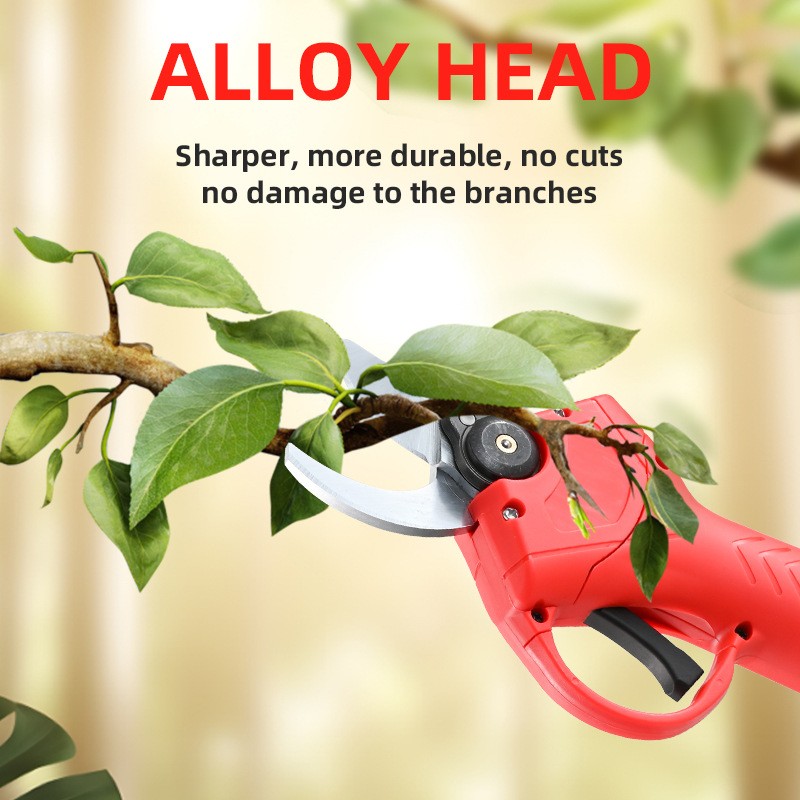 源头工厂贴牌代发锂电修枝剪园林园艺电剪充电式果树剪电动树枝剪图2