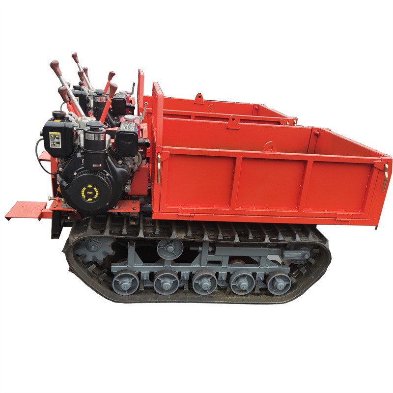 爬山履带运输车 小型农家用全地形果园 爬坡随车吊自卸上料拖拉机图5