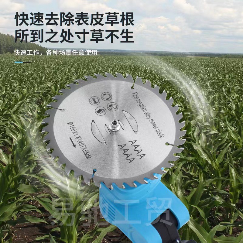 新型锂电割草机小型家用除草机手持电动打草机园林修剪机充电式割图2