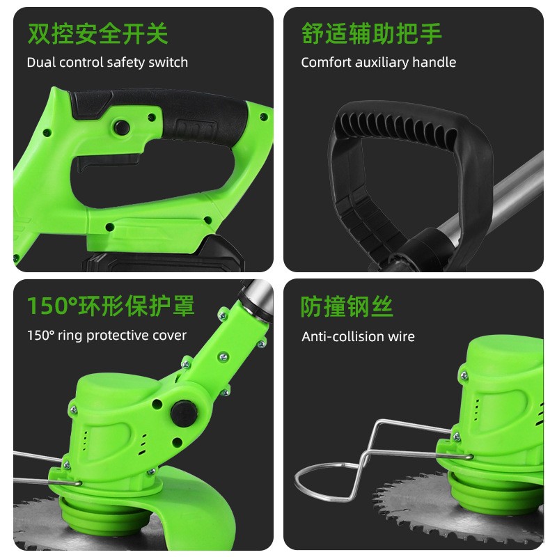 跨境大功率锂电割草机家用多功能割草机手持锂电除草机园林打草机图4