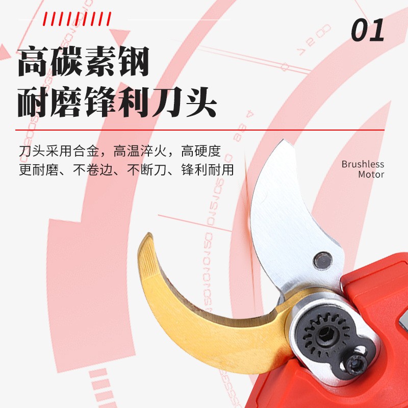 外贸电动4.5修枝剪 充电式无线锂电动剪刀园林剪果树剪枝刀剪枝机图2