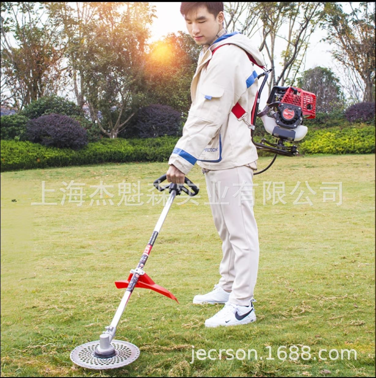 德国道什威尔 139红色割草机四冲程背负式草坪打草机家用开荒机器图2