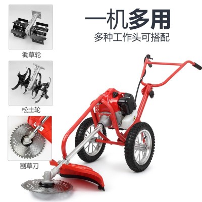 厂家直销手推式汽油割草机多功能小型锄草除草机手扶式松土机家用