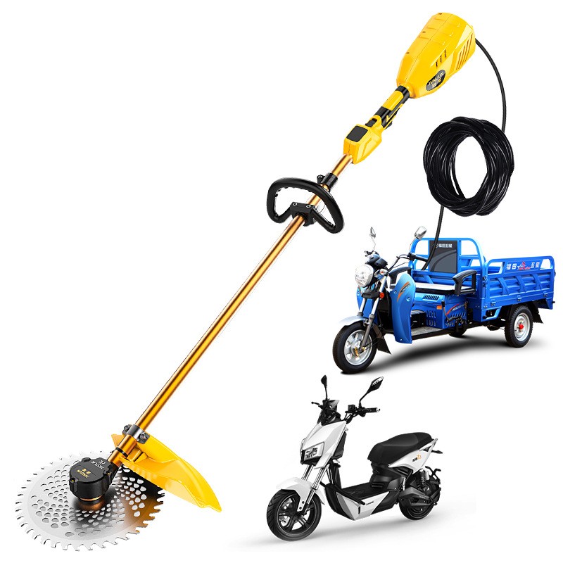 无刷后置插电瓶车割草机48-72v通用除草打草机背负式园林割草机图4