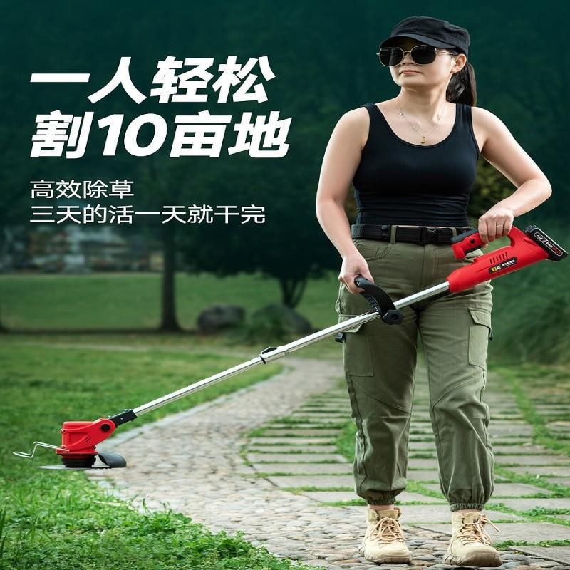 电动割草机园林工具家用小型充电式除草机草坪修剪机锂电打草机图3