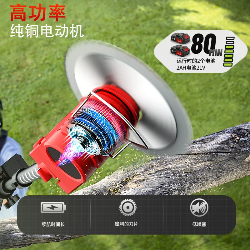 除草机电动外贸无线强动力割草神器家用可折叠割草机伸缩杆打草机图3