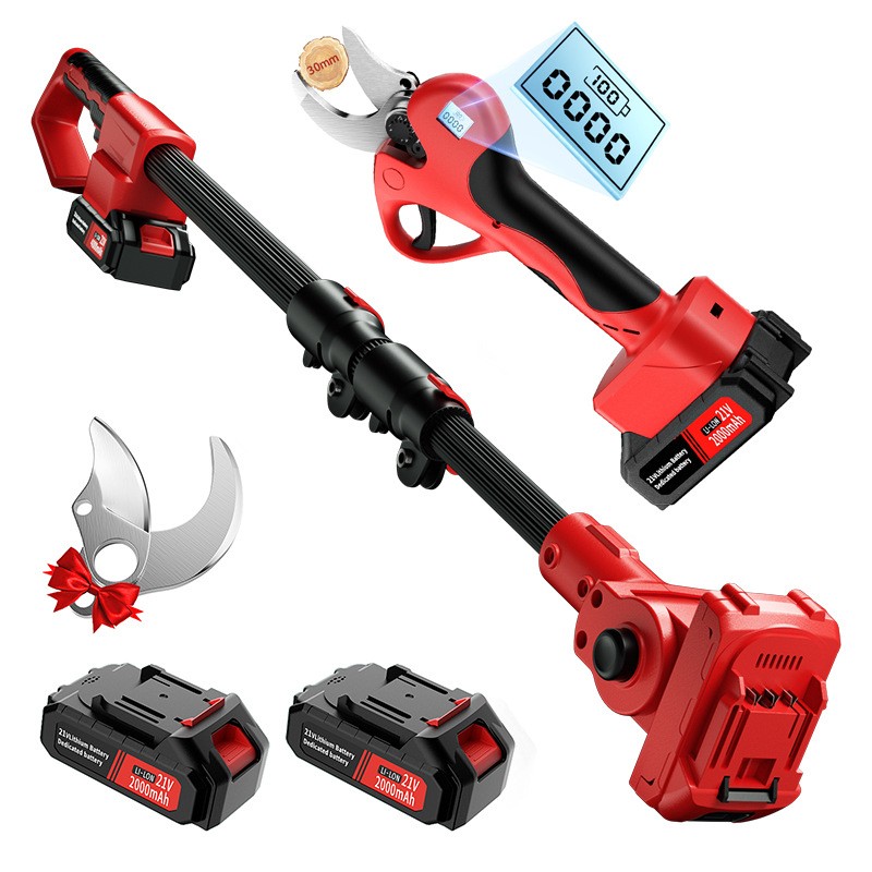 延长杆修枝剪园林电动剪刀显示屏三挡调节充电式锂电无刷修枝剪图4