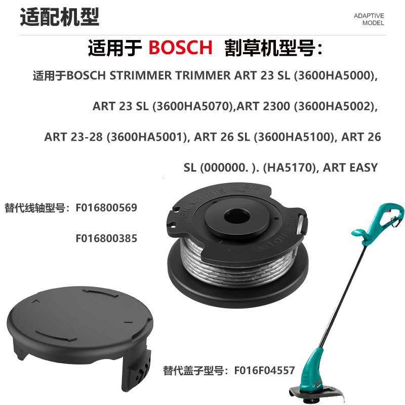套装 博世割草配件F016800569/F016800385更换线轴打草头打草绳图5