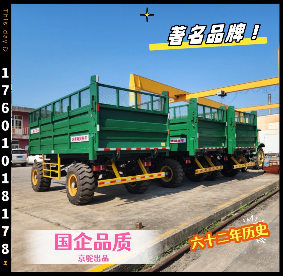 20方青饲料挂车农业农用拖拉机拖斗翻斗车专用拖车拉粮运粮车现货图3