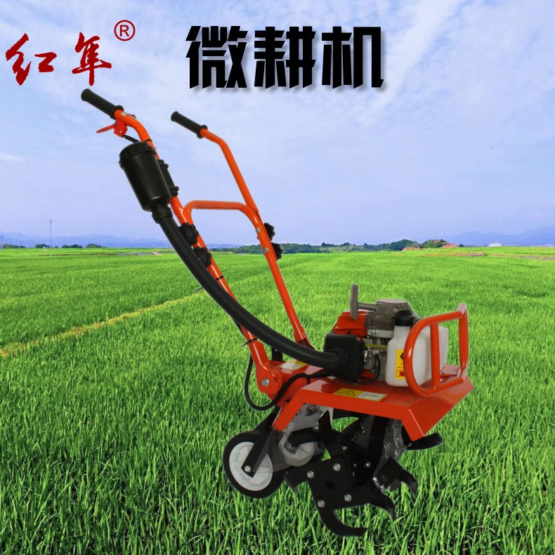 红隼HS520二冲程52cc大功率家用多功能松土耕地汽油旋耕机微耕机图3