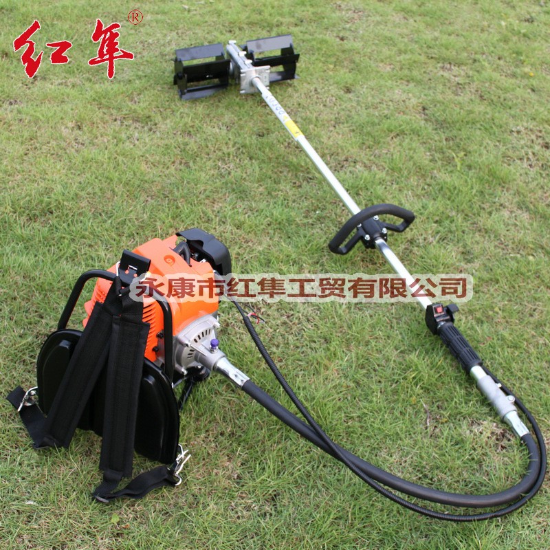 红隼1E44F-5二冲程大马力背负式锄草机HS520开荒松土机除草机图2