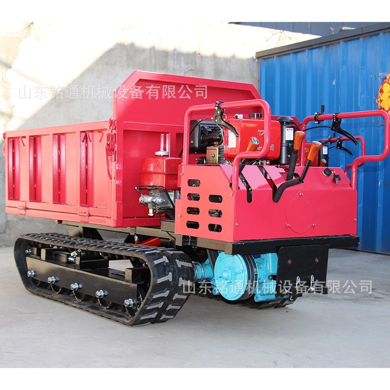 柴油履带运输车农用手扶式履带车小型水陆泥泞路翻斗车源头供应图2