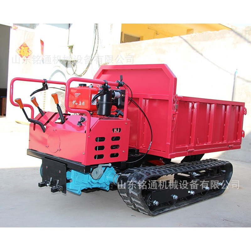 柴油履带运输车农用手扶式履带车小型水陆泥泞路翻斗车源头供应图5