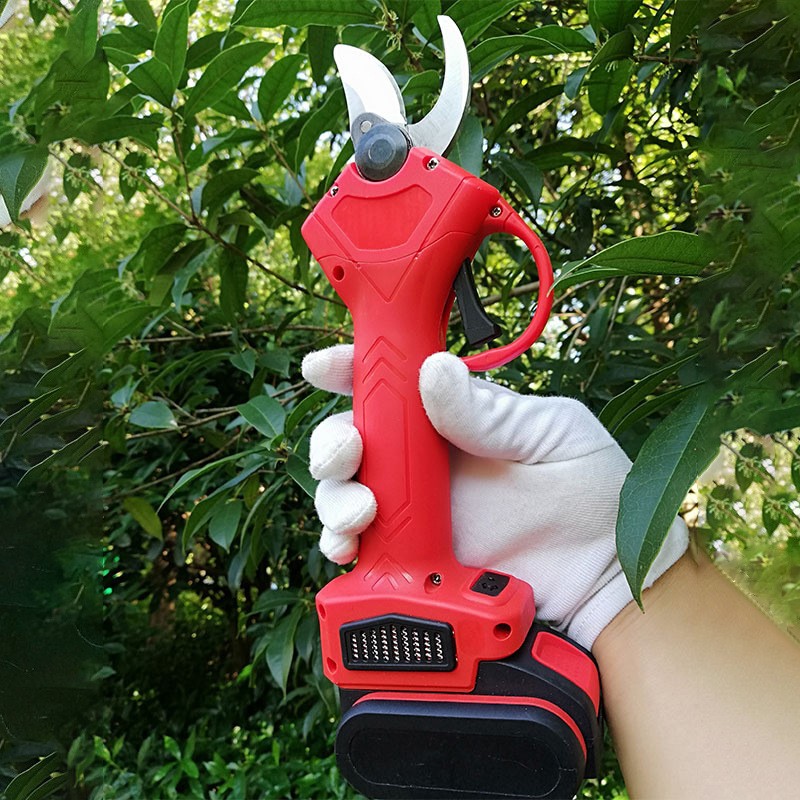厂家直供锂电电动修枝剪刀园林果树户外充电手持式省力剪粗枝剪刀图2