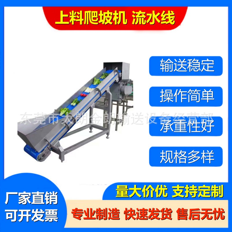 裙边挡条输送机皮带提升机中小型皮带输送线上料机物料装卸爬坡机图2