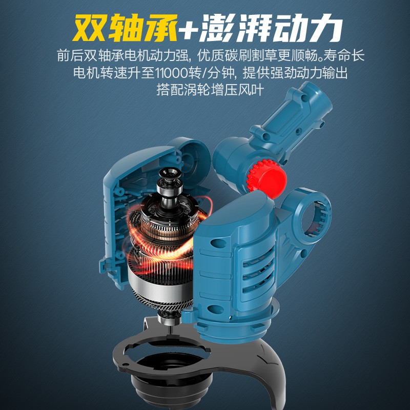 新款电动割草机充电锂电池除草开荒打草机小型家用多功能便携式图2