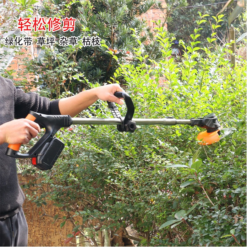 电动割草机小型家用除草机手持锂电打草机多功能充电式割草机图2