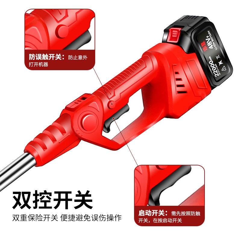 强力电动割草机小型家用除草机大功率锂电打草机充电式农用草坪机图4