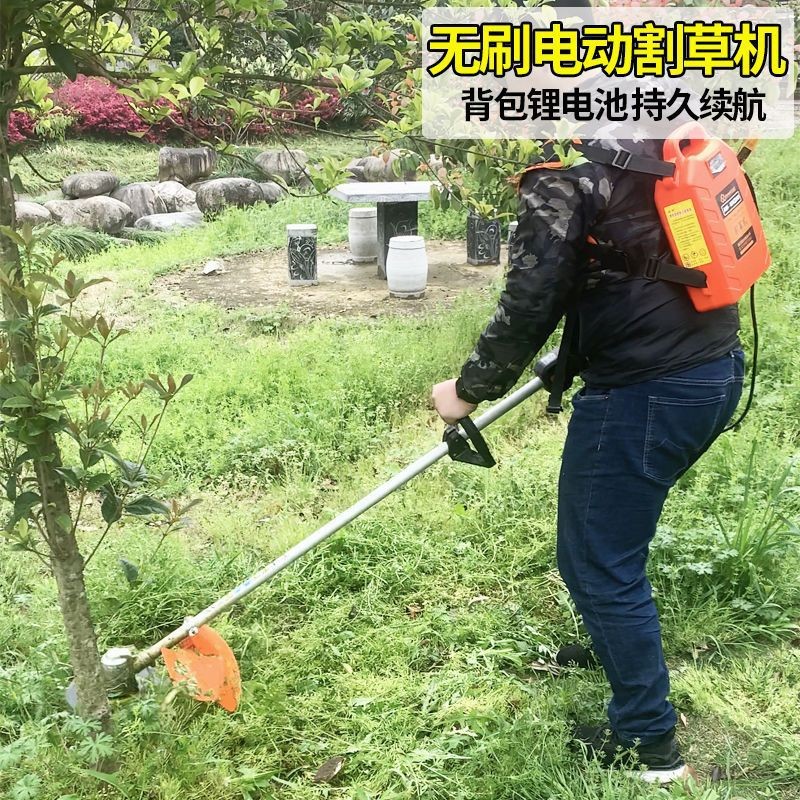 傲威充电式割草机电动割草机锂电池小型背式除草机家用草坪打草机图2