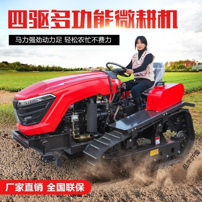 多功能履带拖拉机水旱旋耕机田园管理机乘坐式柴油微耕机农用打药