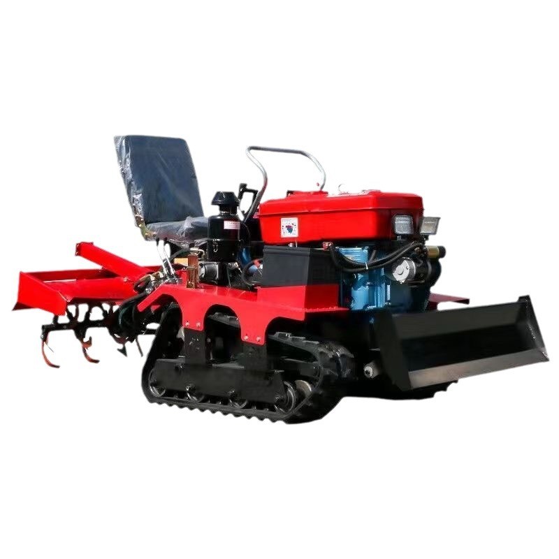 履带式微耕机多功能农用水田开沟除草四驱新型水旱两用乘坐旋耕机图5