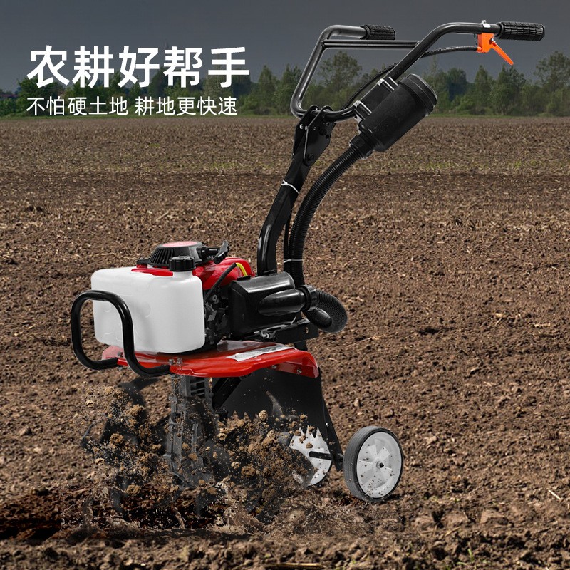 新款微耕机小型节能省油四冲程松土水田锄草开沟机翻地开荒旋耕机图2