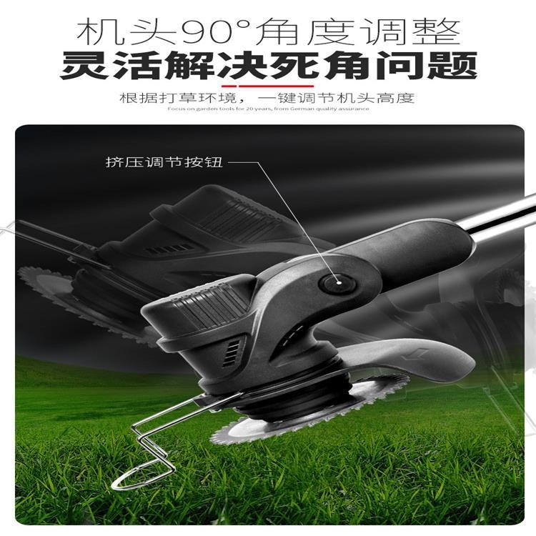 家用跨境电动割草机小型除草机手持锂电打草机多功能充电式割草机图3