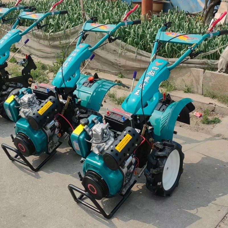 微型多功能耕地机 果园四驱后旋微耕机 大马力电启动旋耕田机图4