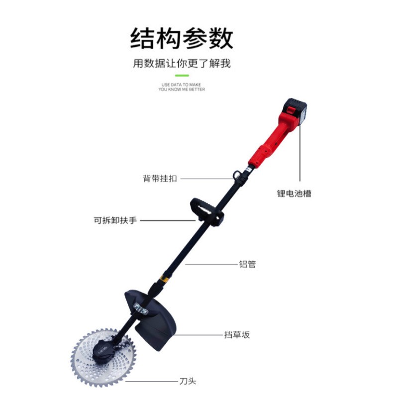 割草机小型可伸缩家用农用除草机大功率锂电打草机割草机充电农用图4