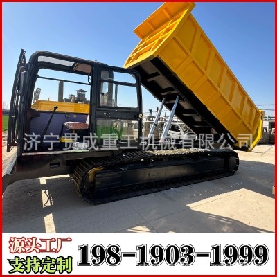 40吨履带运输车 钢制履带液压马达行走 双顶自卸工程运输车